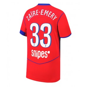 Lacne Muži Futbalové dres Paris Saint-Germain Warren Zaire-Emery #33 2025-26 Krátky Rukáv - Tretina